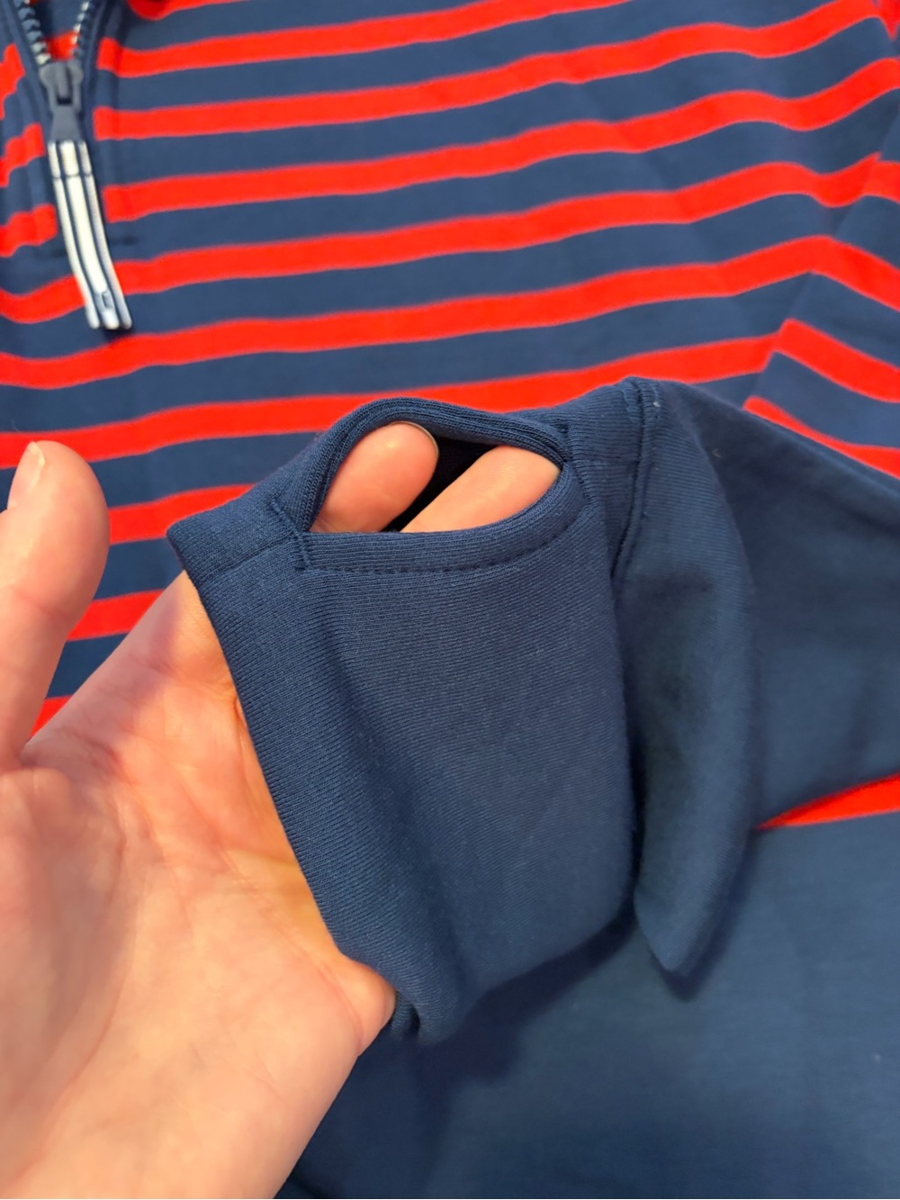 Vineyard Vines Women’s Shep Shirt Navy & Red Striped Quarter-Zip Sweatshirt NWT - Picture 5 of 8
